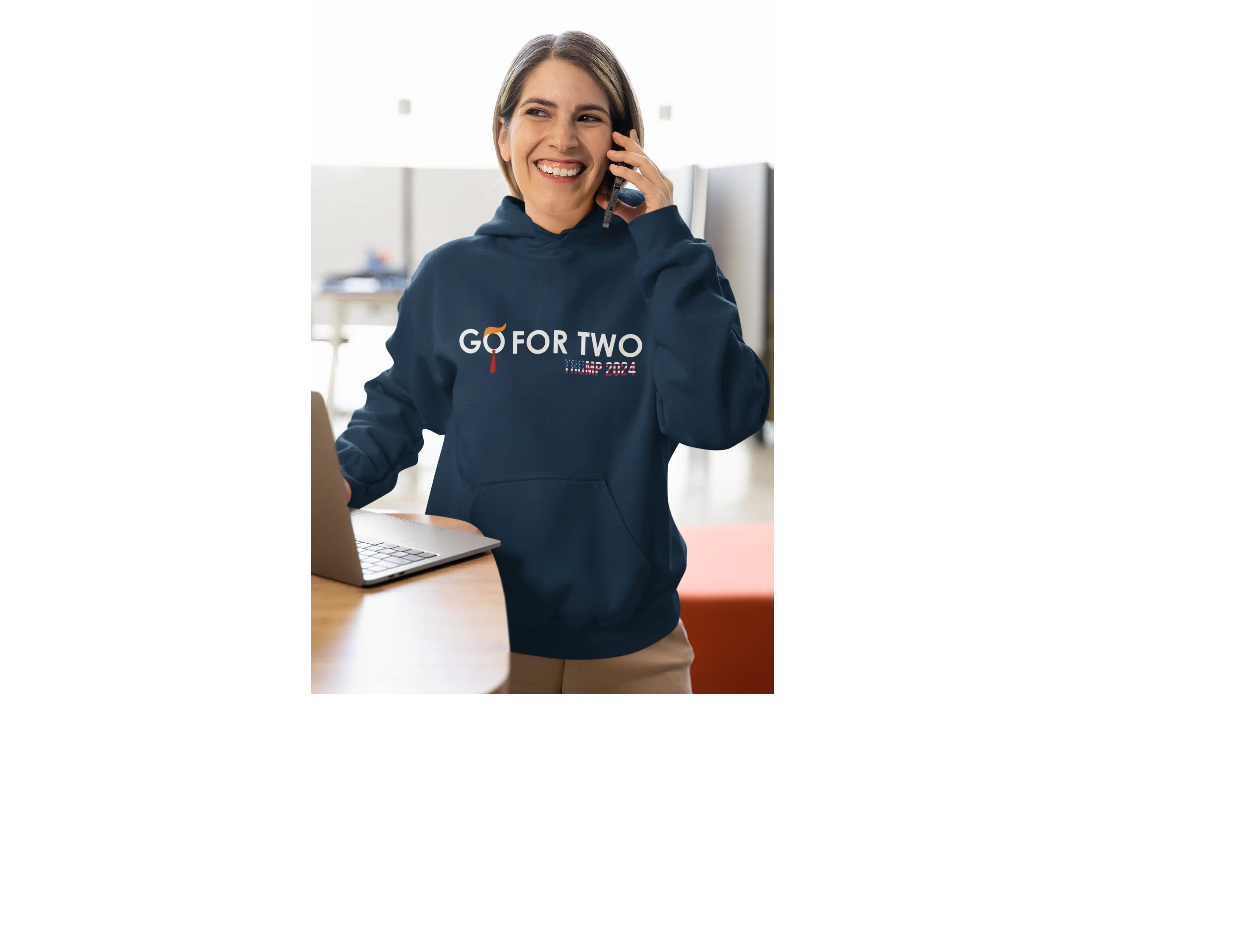 🔥 GO FOR TWO Hoodie (Unisex)- Trump 2024 Election Apparel