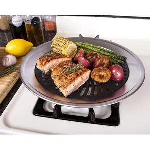 Stove Top Grill  Pan - Smokeless Nonstick Indoor Grill Plate For Gas & Electric