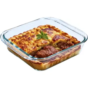 1.9qt Square 8x8 Glass Baking Pan, Clear Glass Baking Dish Suitable for Oven Baking Cooking