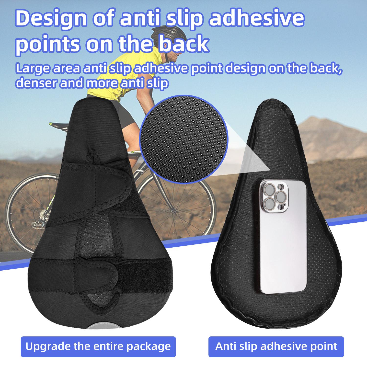 Soft Silicone Bicycle Saddle Cover with Shock Absorption, Secure Velcro Fastening & Waterproof Surface, Universal Fit for Men & Women, Perfect for Mountain Biking & Daily Cycling