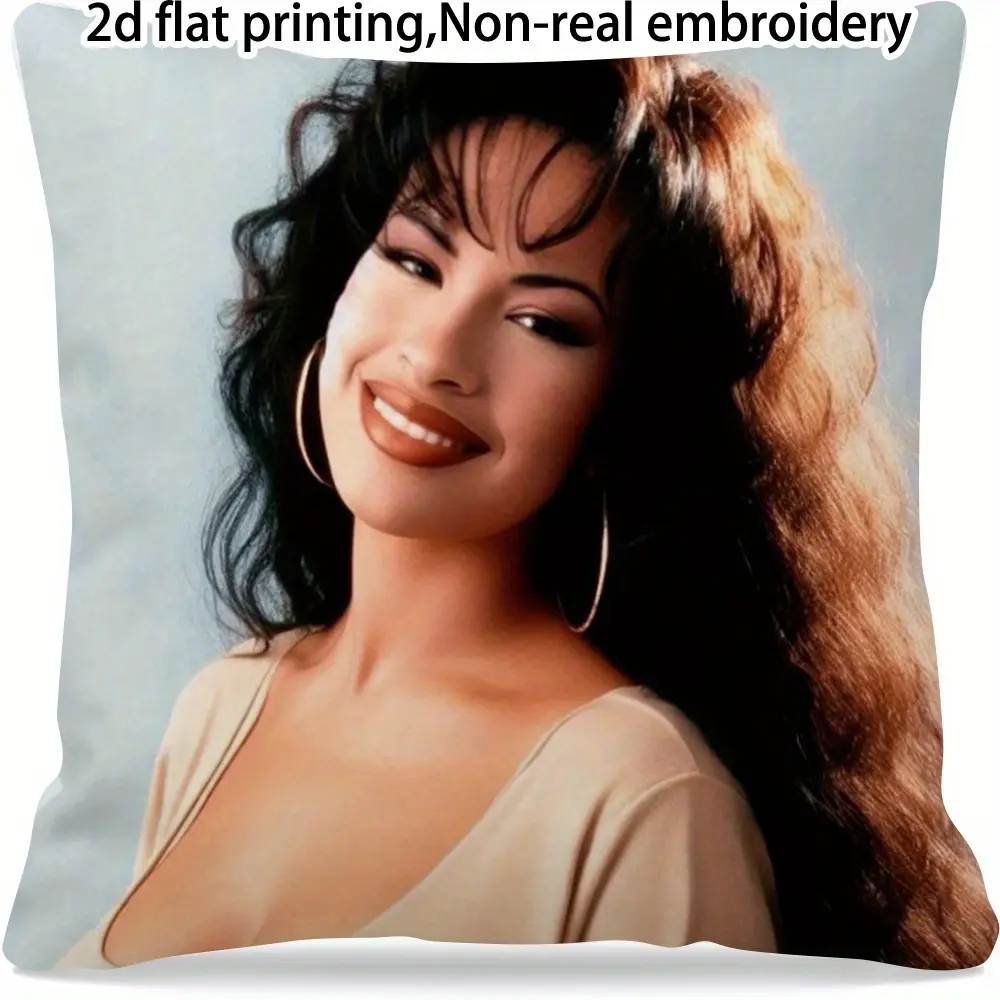 1pc Selena Quintanilla Polyester Pillow Case |   Zippered Closure, Soft Comfortable Feel, Machine Washable, Ideal for Living Room & Bedroom Decor, Decorative Pillowcase