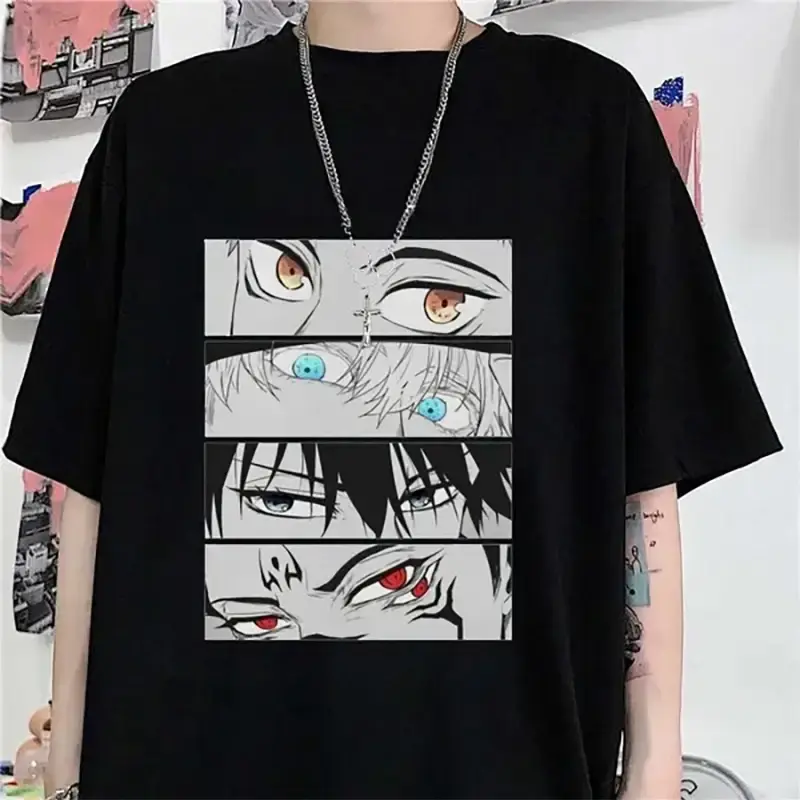 Eyes Jujutsu Kaisen Anime Graphic Tee, Sukuna Gojo Yuji Megumi Eyes JJK Anime Youth Shirt, Cute Kimetsu No Yaiba Manga T-Shirt for Men, Women and Kids