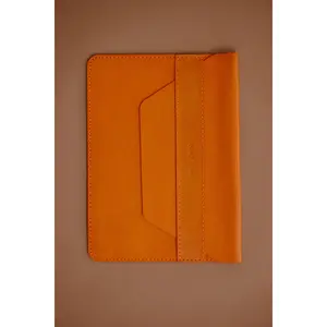 Leather Laptop Sleeve Tangerine