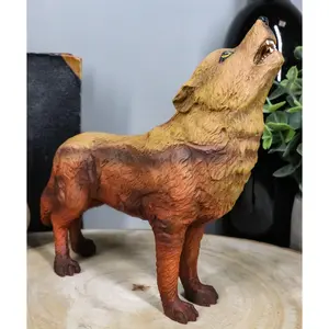 Desert Grand Canyons Native Tribal Howling Wolf Totem Spirit Figurine 6.25"L
