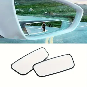 2pcs 2 blind spot mirrors rectangular high-definition glass frameless convex rearview mirrors, car reversing artifact 360 degree wide-angle