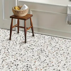10pcs Marble Self-Adhesive Floor Tiles PVC Waterproof Wear-Resistant Bathroom Flooring Stickers Stick and Peel Flooring Balcony Kitchen Tile Renovation Durable PVC Material