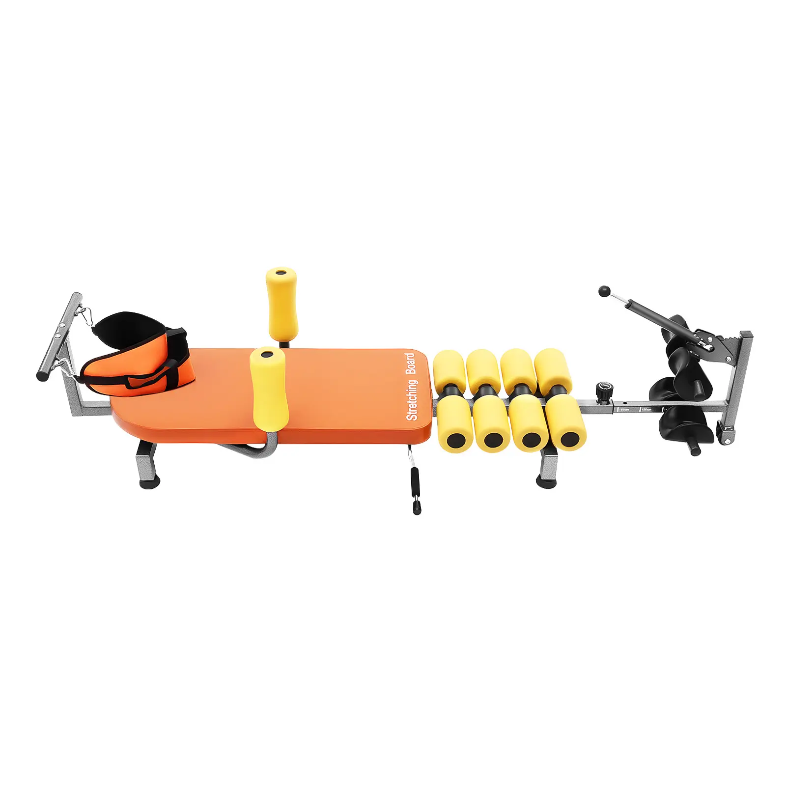 Manual Back Stretch Bench for Neck and Spine Decompression Adjustable Length 4.76 to 5.91 Feet Home Gym Physical Therapy Equipment 286lb Capacity