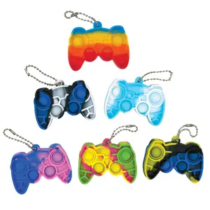Silicone Controller Fidget Poppers - Backpack Buddy with Keychain Stress Reliever