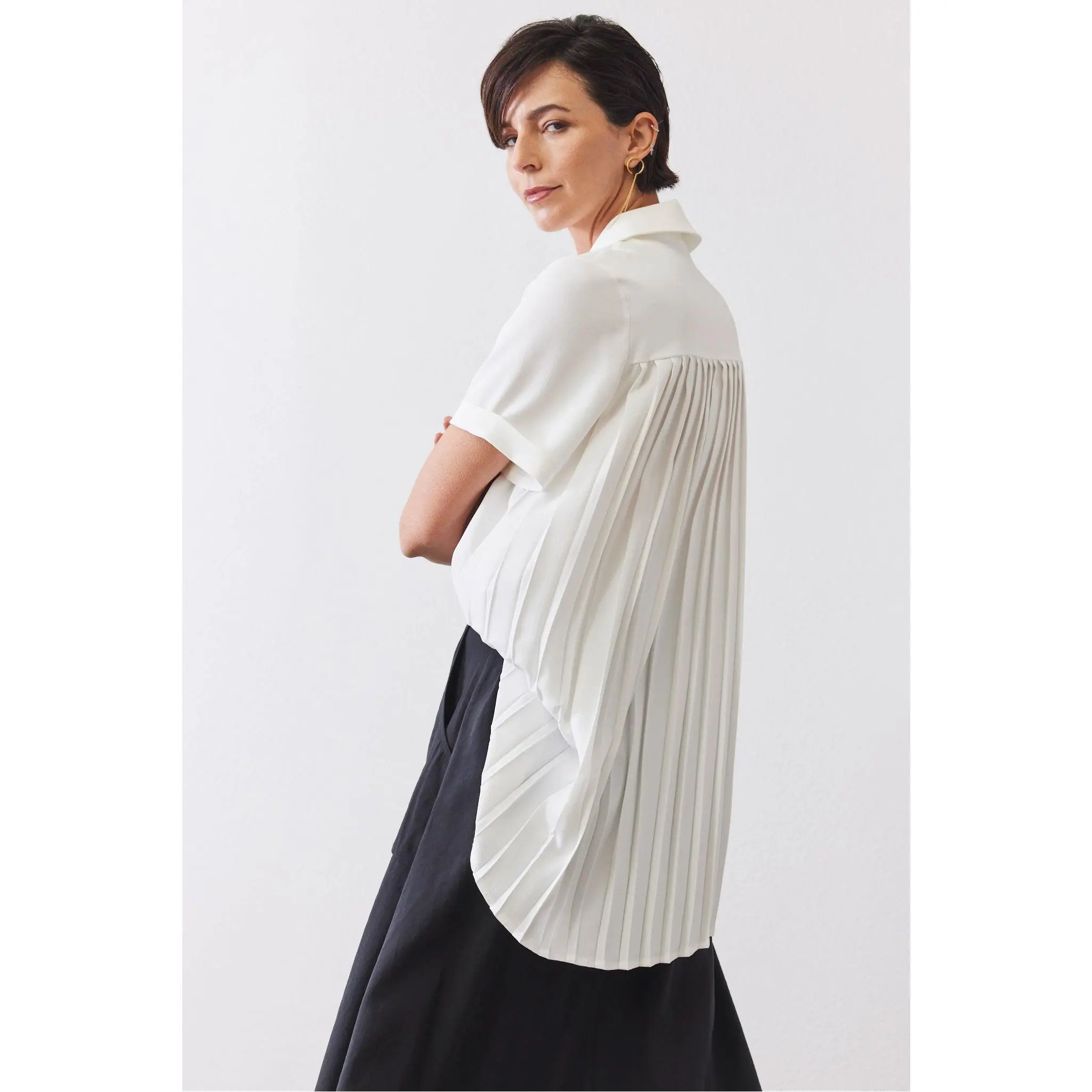 Look In The Back Pleated Blouse