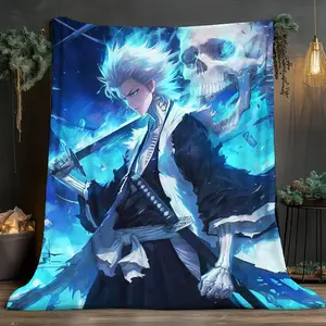 Bleach Toshiro Prints Soft and comfortable home blankets, small throw blankets, nap blankets, perfect Christmas gifts for friends and besties. Super soft heat-pressed blankets. Y251209341