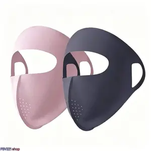 Unisex Full-Face Protective Face Mask - Ice-Sense Breathable Elastic Facekini, Snug Fit, Lightweight Sun Block Gear for Outdoor Travel, Beach Vacation，Lightweight Full Face Cover with Eye Cutout, Anti-UV Sun Protection for Summer