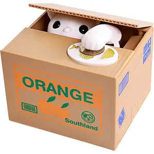 Piggy Bank Cat Stealing Money Coin Box, Electronic Cute Money Saving Coins Cans ATM Banks, Automatic Mischief Steal Money with English Speaking, Creative Toy Gift for Kids Boys Girls Adults Birthday