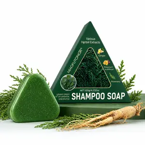 MIAOFUTONG Usman Grass & Oriental Arborvitae Leaf Shampoo Bar，Solid Shampoo to Strengthen Hair & Reduce Breakage, Deep Cleansing at Roots, Gentle Hair and Scalp Care for Men and Women Haircare