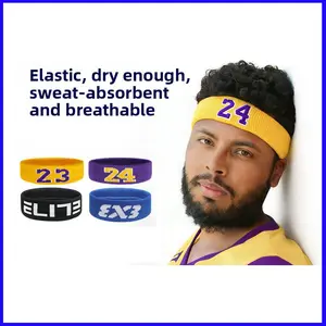 2 Pieces headbands, numbered and lettered basketball sweat-absorbing headbands, fitness headscarves, running headbands