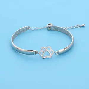 Bracelet for women creative dog paw inlaid zircon fashion jewelry couple gift anniversary party jewelry