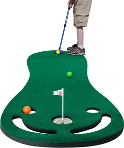Putting Green Mats Set - Indoor/Outdoor Golf Putting Practice or Golf  with 78" x 24" Putting Mat, Adjustable Putter, 3 Balls,  Aid Cup & Flags
