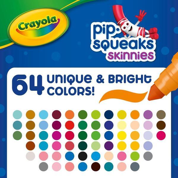 Crayola Pip-Squeaks Skinnies Washable Markers (64ct) – Mini Coloring Markers for Kids Craft Supplies, Ages 3+