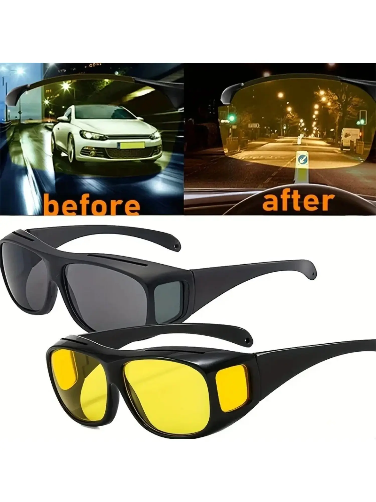 Anti-Glare Adjustable Polarized Night Vision Driving Glasses, HD Lenses, Unisex, All Seasons, Decorative Lens, Casual Style, Anti Glare Eyewear