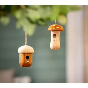 Plow & Hearth Set of 2 Wooden Hummingbird Houses