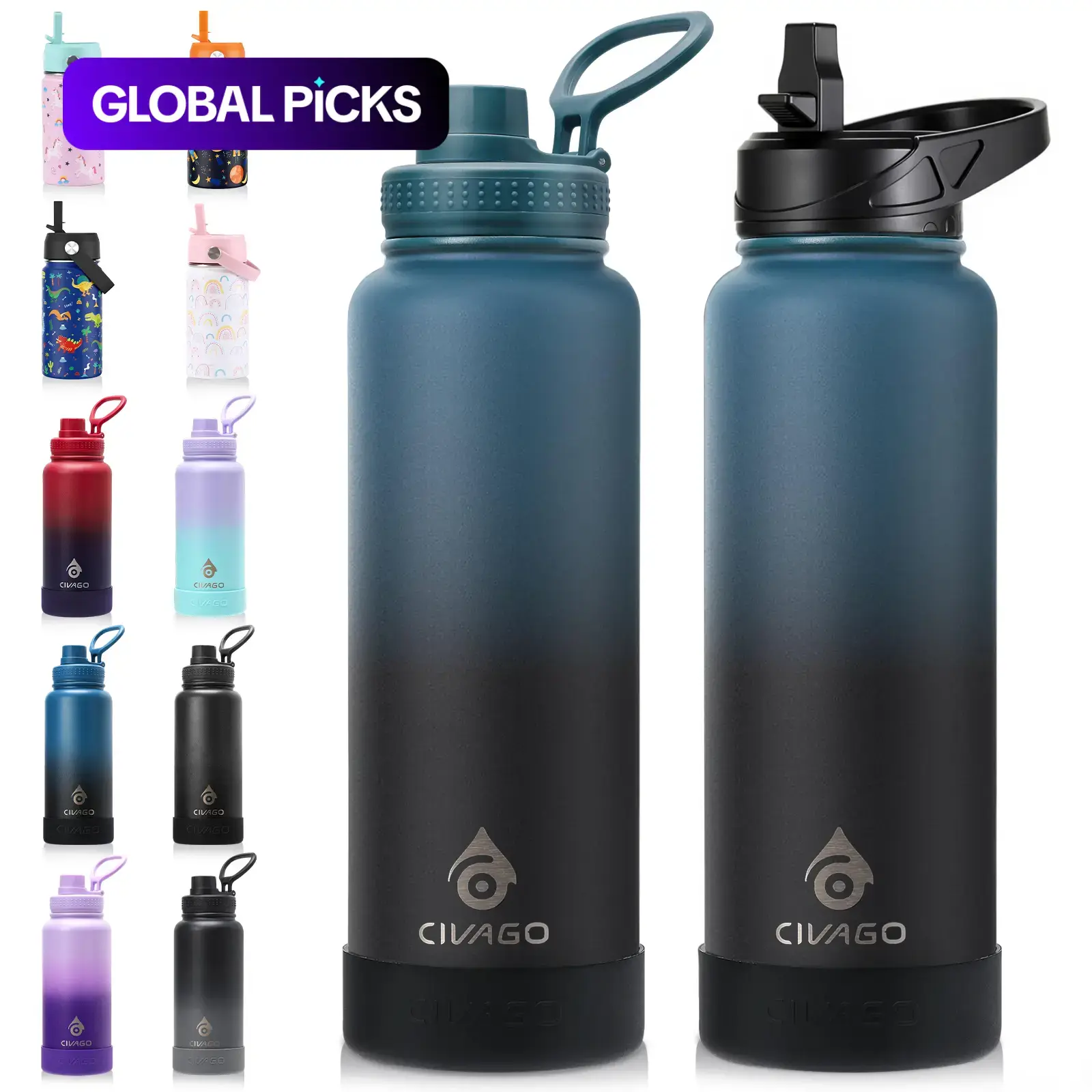 Stainless Steel Vacuum Insulated Water Bottle, 1 Count Large-Capacity Drinking Cup, Portable Vacuum Flasks, Insulated Bottles, Insulated Drinkware for Home, Office and School #GLOBAL PICKS
