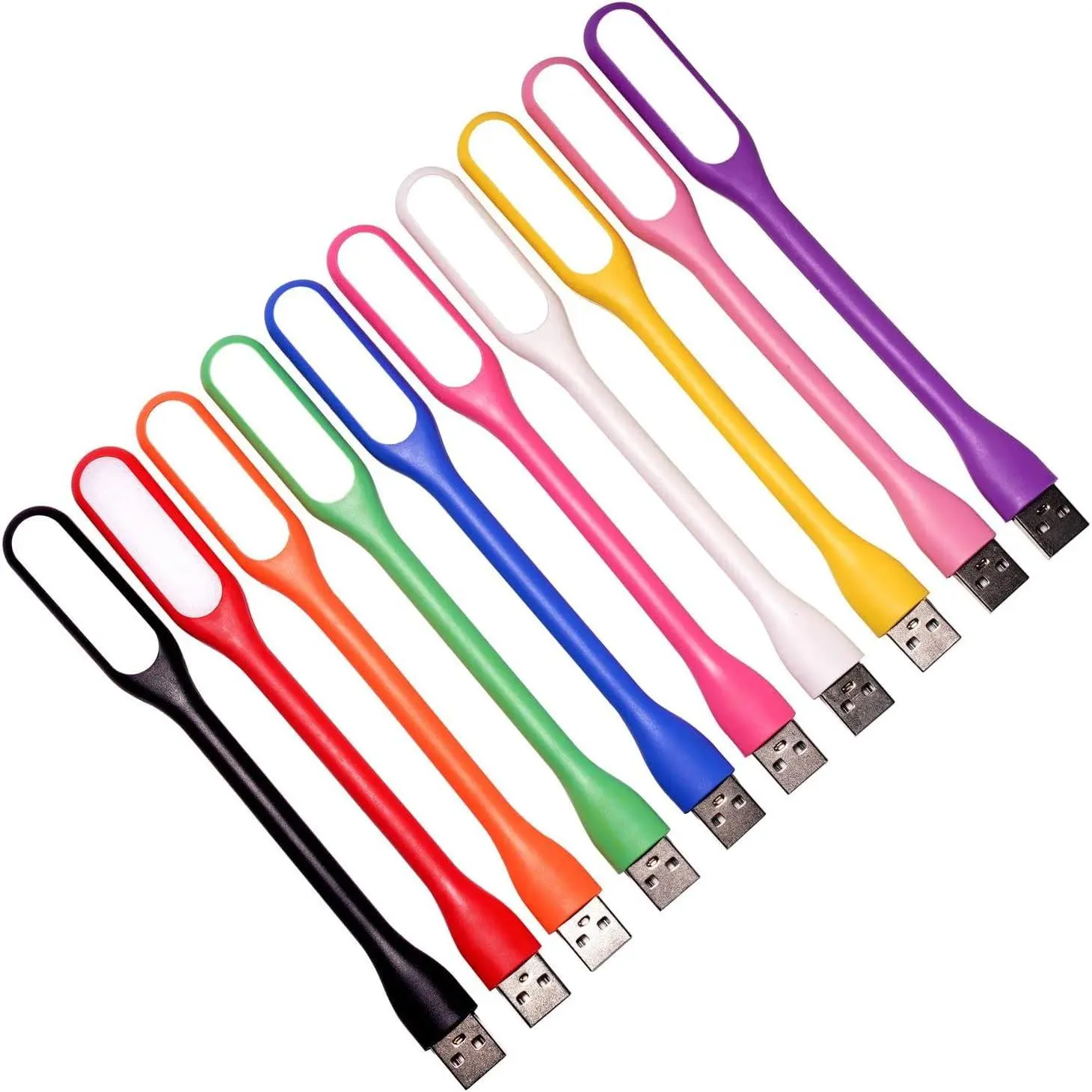 Mini USB Light for Keyboard, Flexible USB Laptop Light, Adjustable USB Lamp for Notebook Computer(Gooseneck Structure, LED Lighting Source, 10-Pack)
