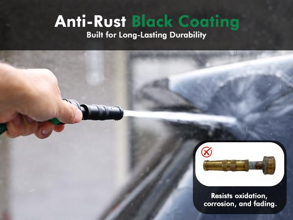 RESTMO 100% Solid Brass Adjustable Twist Hose Nozzle with Anti-Rust Coating, Heavy Duty High Pressure Water Hose Nozzle with 3 Spray Patterns RESTMO 100% Solid Brass Adjustable Twist Hose Nozzle with Anti-Rust Coating, Heavy Duty High Pressure Water Hose Nozzle with 3 Spray Patterns