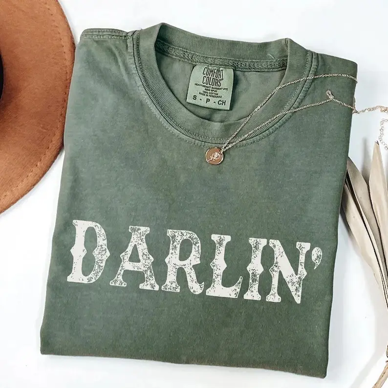 Comfort Colors Darlin’ T- Shirt, Western Country Girl Tee, Western Outfits, Shirt for Women, Gift for Her