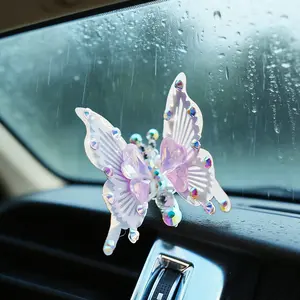 Flying Butterfly Car Decoration, Embellished 3D Winged Butterfly Sticker, Cute Girl Car Interior Decor, Adorable Car Accessories