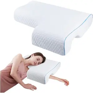 Memory  Cuddle Pillow for Couples, Side Sleeper Pillow with Arm Hole,  Support for ,  and Arm with Breathable Washable Pillowcase(Left)
