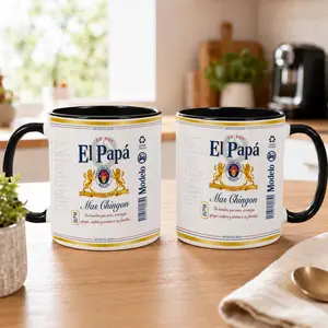 El Papa Mas Chingon Mug (11oz/15oz)  Mexican Beer Label Inspired Print  Funny Dad Gift  Premium Ceramic  Dishwasher and Microwave Safe  Perfect for Home Bar  Father’s Day  Birthday  Office  Celebration  Coffee Lovers  Family Gathering  Everyday Use