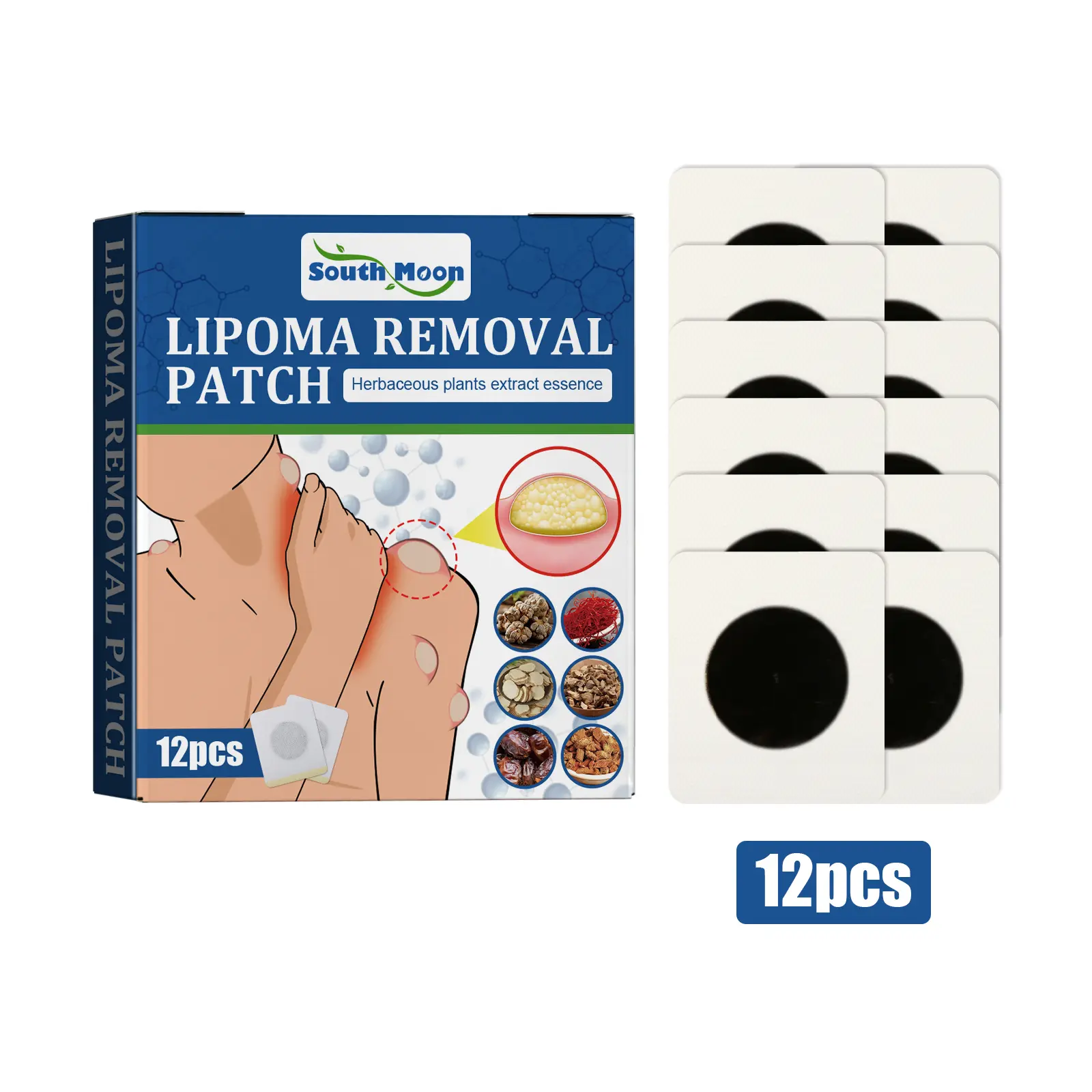 South Moon Herbal Lipoma Fat Cream - Salvia, Aconitum Root, Danshen & Tianqi Fat Knot Repairing Body Care Mask, Adhesive Bandage-Style Subcutaneous Relief Solution