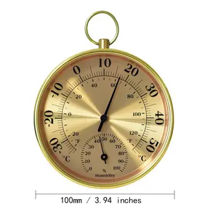 Wall-Mounted Humidity Temperature Meter, Indoor Temp & Humidity Sensor, Metal Case, 0-100% Humidity Range, Ideal for Home or Greenhouse Use