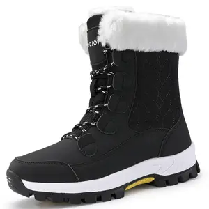 Womens Winter Snow Boots Waterproof Comfortable Hiking  Skiing Climbing Outdoor Activities Comfy White Padded Collar Create Warm Lightweight Boots