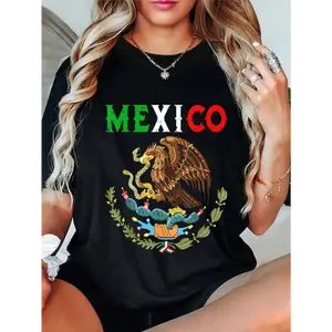 [100% Cotton] Independence Mexican Day Mexico Eagle Mexico Viva Mexico Cotton T-Shirt  Golf Gift T-Shirt For Men and Women