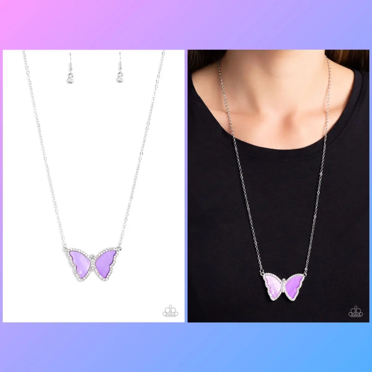 SHELL-bound - Purple Butterfly Necklace