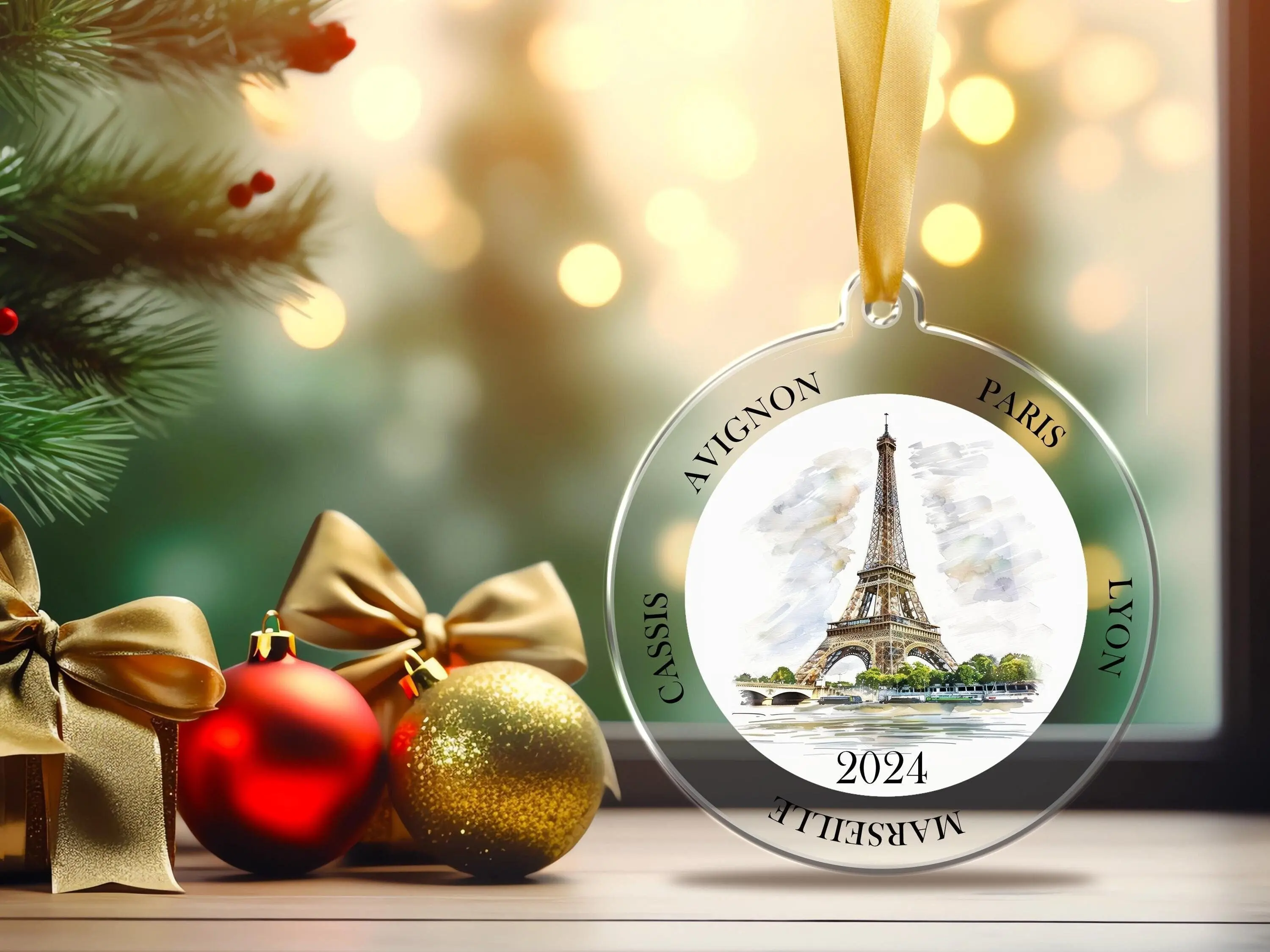 Personalized Paris Ornament, Italy Christmas, Paris lovers, Travel Souvenir, Vacation ornament France, paris Souvenir.