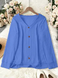 Plus Size Solid Color Waffle Knit Basic T-Shirt for Women, Casual Loose-Fitting Top for Autumn & Winter Seasons, Comfortable Daily Wear, Womenswear