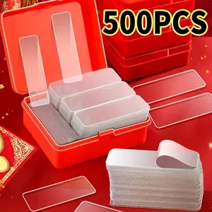 500pcs of Ultra-Strong Double-Sided Tape - Removable Without Residue, Transparent Nano PVC (Acrylic) Suitable for Walls, Pictures, Posters, Crafts, Home, Office - Comes with a Storage Box - Ideal Choice for Beginners And Professionals