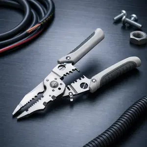 8 in 1 Multi-Function Wire Stripper Pliers, Heavy Duty Stainless Steel Electrician Tool with Non-Slip Grip, Wire Cutter Crimper Winding Pliers for Home DIY Automotive Electrical Repair