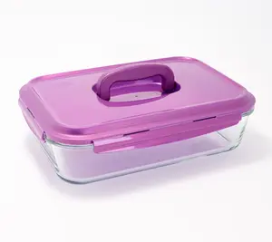 LocknLock 9x13 Glass Dish w/ Domed Handle Lid