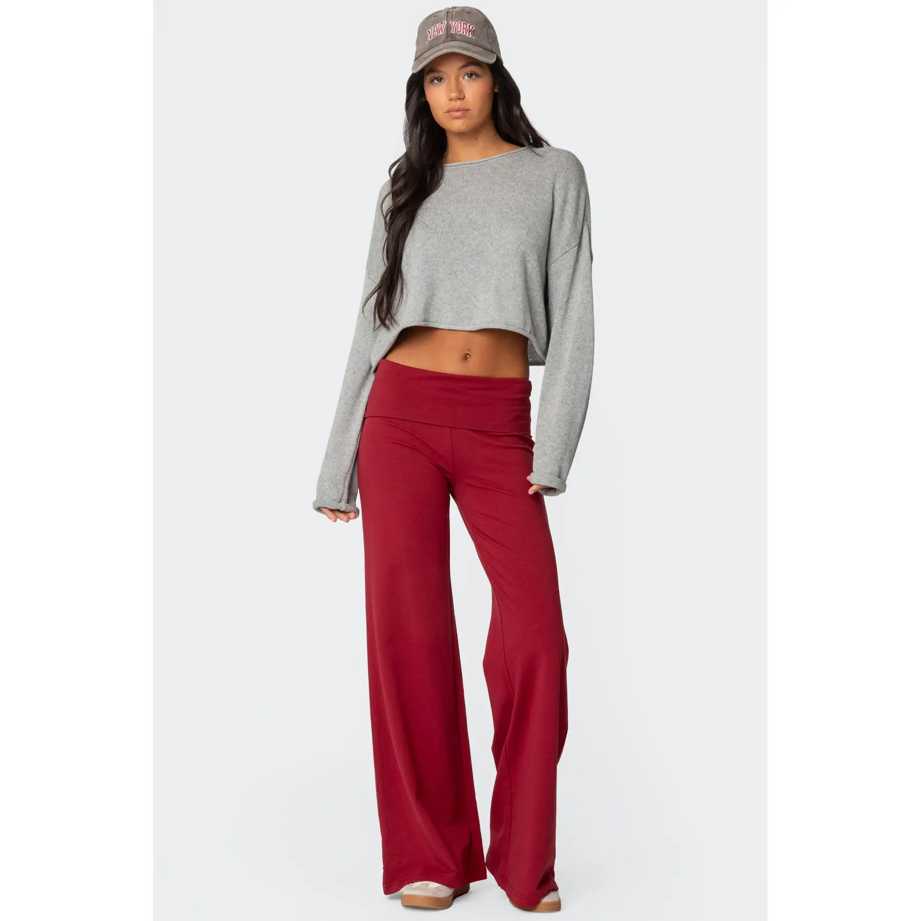 Wide Leg Foldover Pants