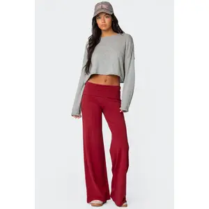 Wide Leg Foldover Pants