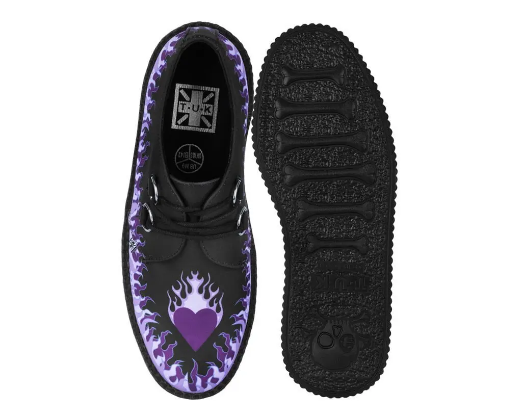 Black & Purple Flaming Heart Viva Mondo Creeper Black & Purple Flaming Heart Viva Mondo Creeper