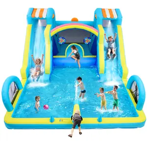 Double Water Slide Inflatable Bounce House for Kids – Superior Oxford Bouncy Castle – Indoor/Outdoor Jump House – Includes Blower – Perfect for Backyard Parties & Family Fun