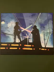 "Saber Fight" Acrylic Painting