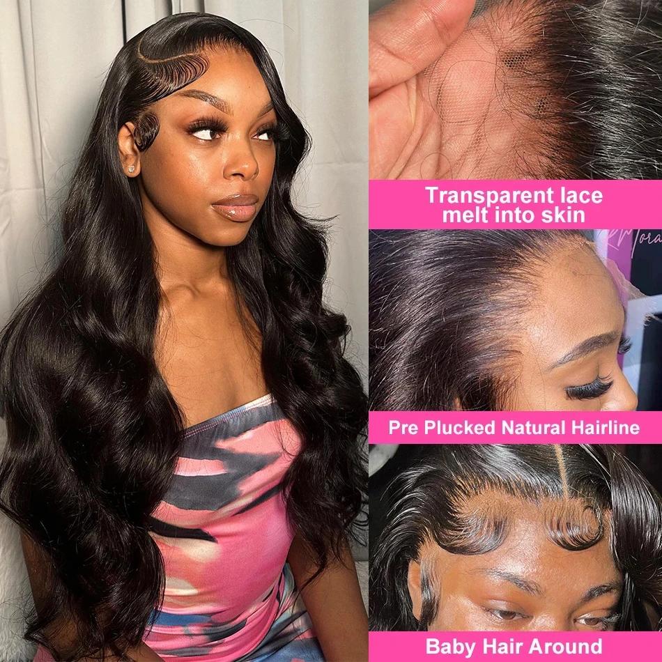 Bling Hair Body Wave 13x4 Lace Front Wig Human Hair Wigs Brazilian Hair Pre Plucked 180 Density 13x6 Lace Frontal Wig For Black Women
