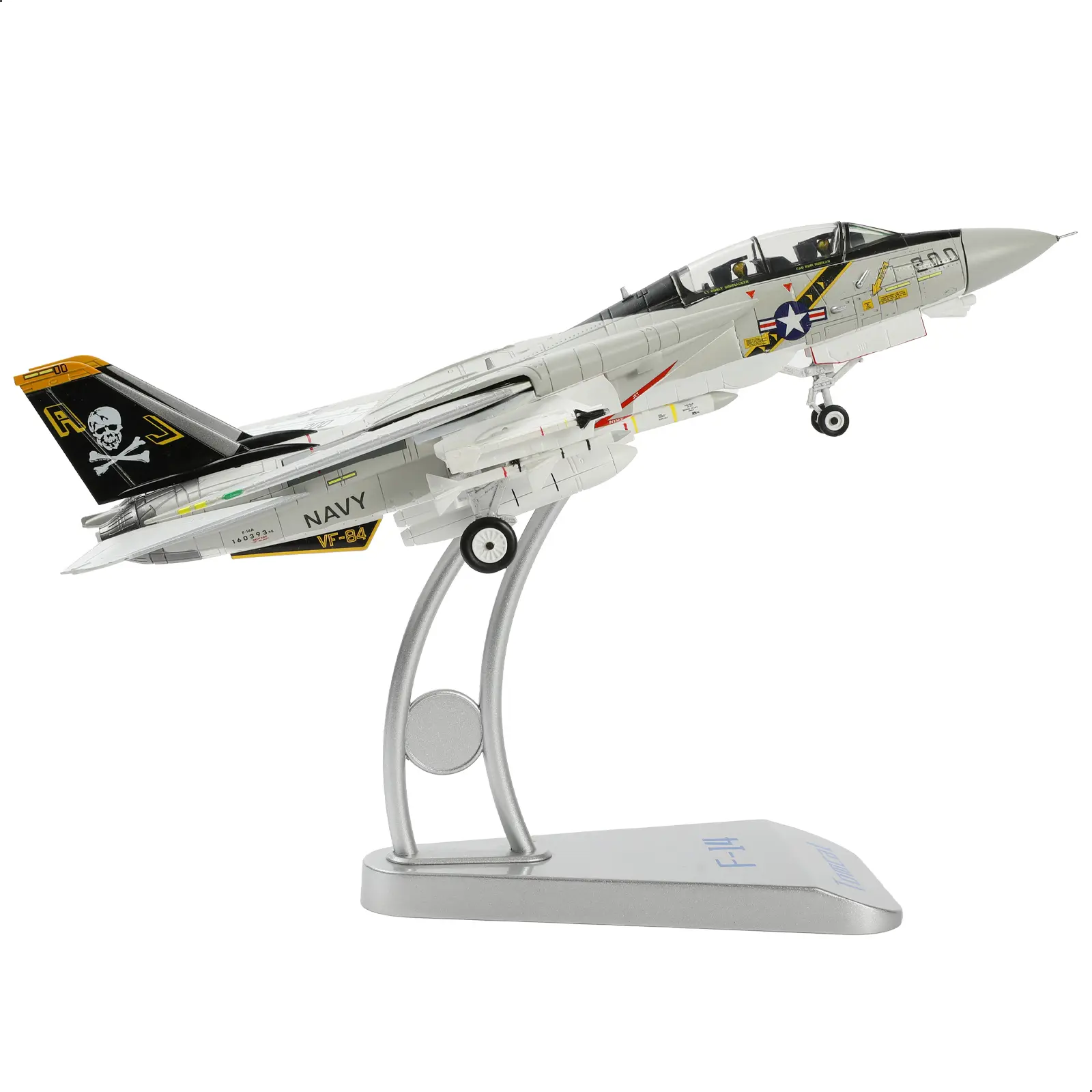 F-14TomcatVF-84JollyRogersF14NT-F14-1-72-JR Fighter Jet Us Navy springtok, Adjustable Posture, Alloy Construction