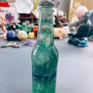 Green flourite beer  crystal bottle