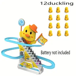 A Small Duck Climbing Stairs Track Toy, Designed As an Educational Toy for Children, Helps Develop Their Visual Tracking Skills While Providing Fun Through Its Engaging Circular Motion. It Also Serves As a Parent-Child Interaction Toy