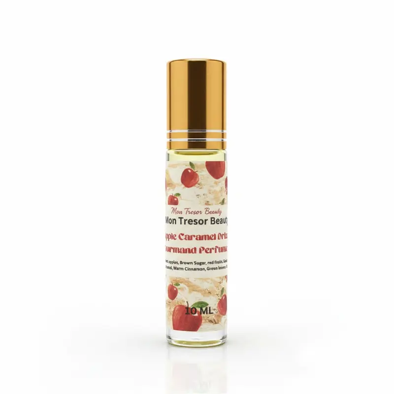 Apple Caramel Drizzle Gourmand Body Oil Roll-On - 10 mL - Fragrance - Cruelty-Free - Sweet Vanilla & Apple Notes - Smooth Lotion  massage